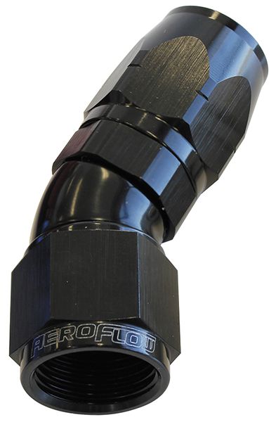 Aeroflow 550 Series Cutter One-Piece Full Flow Swivel 30Â° Hose End -20AN (AF557-20BLK)