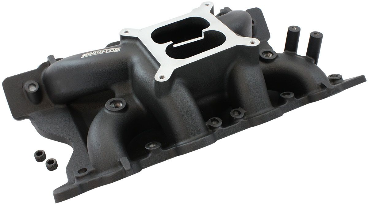 Ford 351 Cleveland Air Gap Dual Plane Intake Manifold, Black Finish