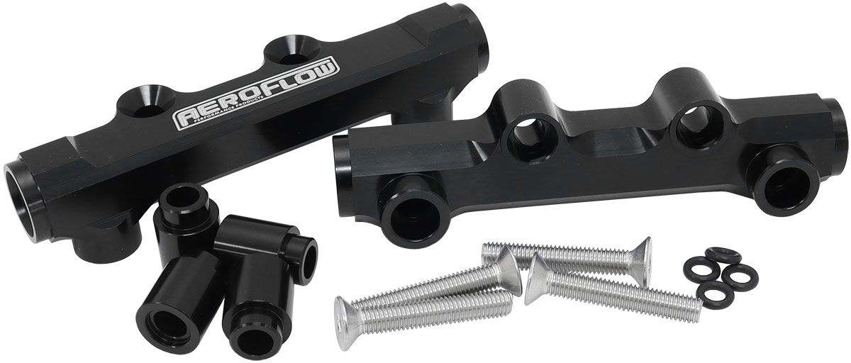 Aeroflow Subaru EJ20 and EJ25 Top Feed Billet EFI Fuel Rail - Black (AF64-2257BLK)