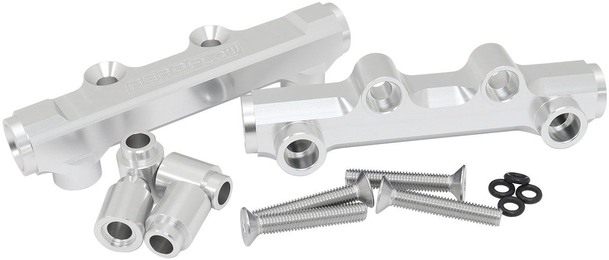 Aeroflow Subaru EJ20 and EJ25 Top Feed Billet EFI Fuel Rail - Silver (AF64-2257S)