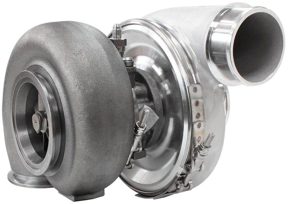 BOOSTED 7375 1.28 Reverse Rotation Turbocharger 1200HP, Natural Cast Finish AF80