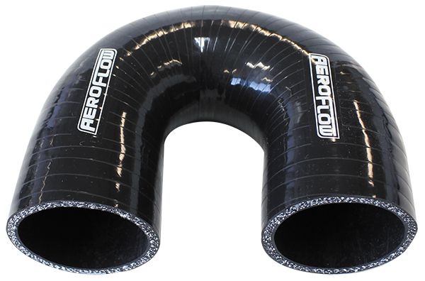 Aeroflow Gloss Black 180Â° Silicone Elbow Hose 3-1/2" (89mm) I.D (AF9206-350)