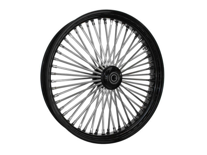 Attitude Inc Wheel, Front, MaxSpoke, Black/Chrome Spoke, For Harley-DavidsonÂ®, 21X2.15 Single Disc 3/4'' Axle, Each