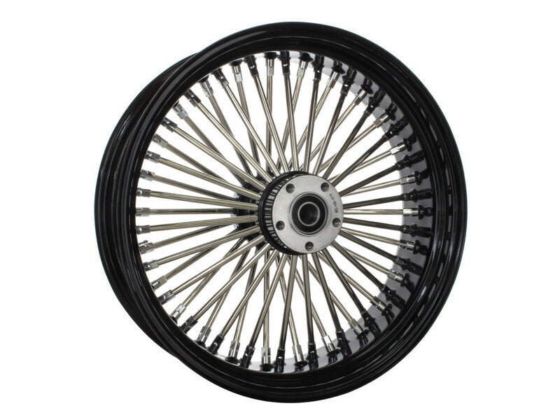 Attitude Inc Wheel, Rear, MaxSpoke, Black/Chrome Spoke, For Harley-Davidson , 18 x 3.5 in, 3/4'' Axle, Each