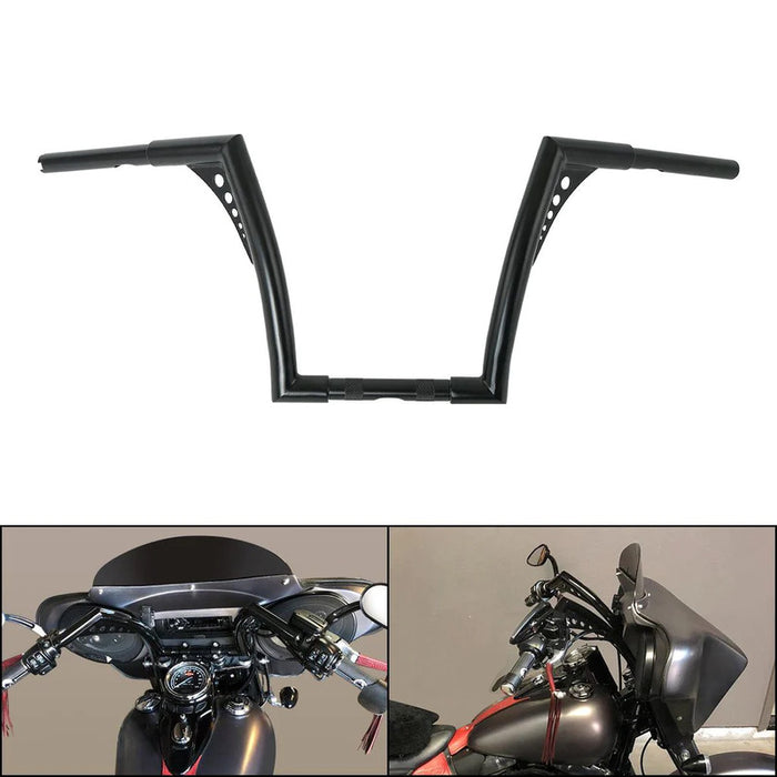 Attitude Inc Bonanza Handlebar, Black Powder Coat 10 Inc , 1-1/4 in. Ape Hangers, For Harley Softail Sportster Fat Boy Dyna