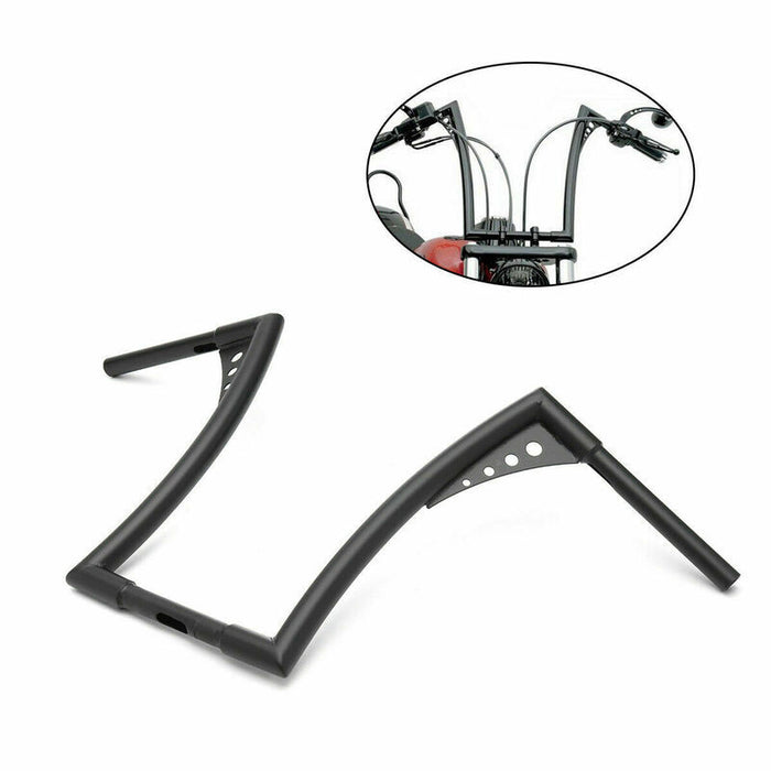 Attitude Inc Bonanza Handlebar, Black Powder Coat 18 Inc , 1-1/4 in. Ape Hangers, For Harley Softail Sportster Fat Boy Dyna