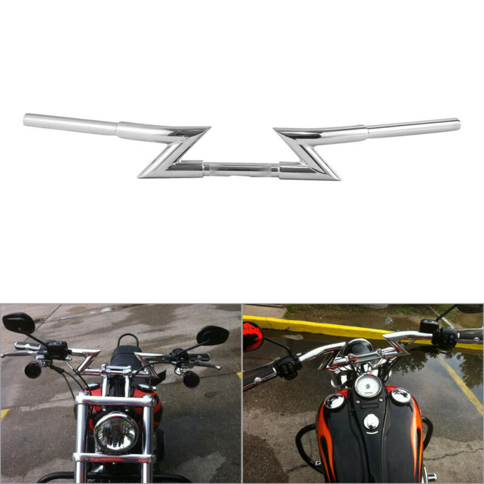 Attitude Inc Zee Bar, Handlebar 1-1/4 in, Chrome, For Harley  Softail Sportster Fat Boy Dyna, Each