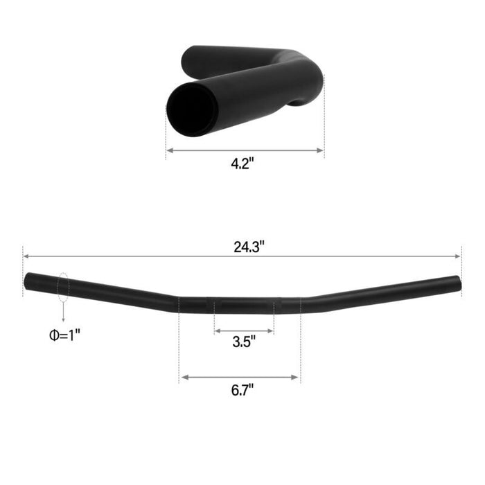 Attitude Inc Drag S Handlebar 1 in, Matt Black, For Harley  Softail Sportster Fat Boy Dyna, Each