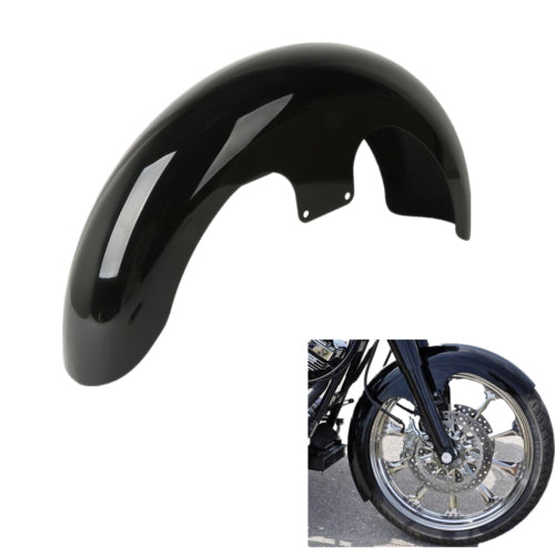 Attitude Inc Front Fender, Heavy Duty Steel, Black, Paintable, Suit Harley Custom, 23'' Wrap Around Design, Long Boy