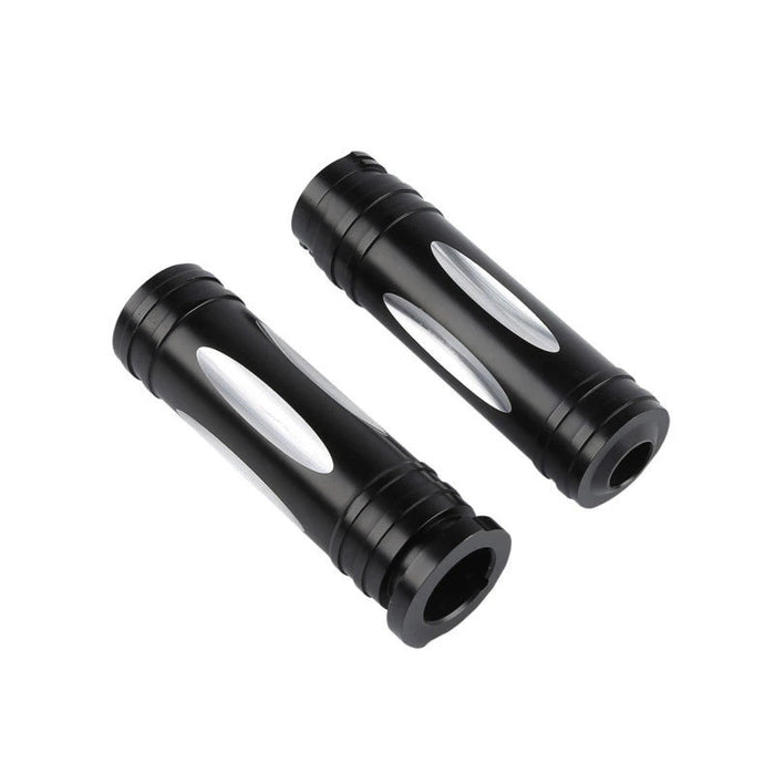 Attitude Inc Handlebar Hand Grips, Black Machined, 1 in, Handlebar, For Harley Touring Sportster Dyna VRSC, Pair