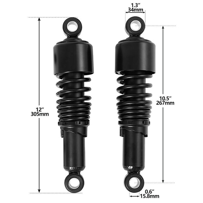 Attitude Inc Shocks, Lowering Heavy Duty Rear Premium Shocks Suspension, Black Adjustable, For Harley Sportster 04-12, Kit