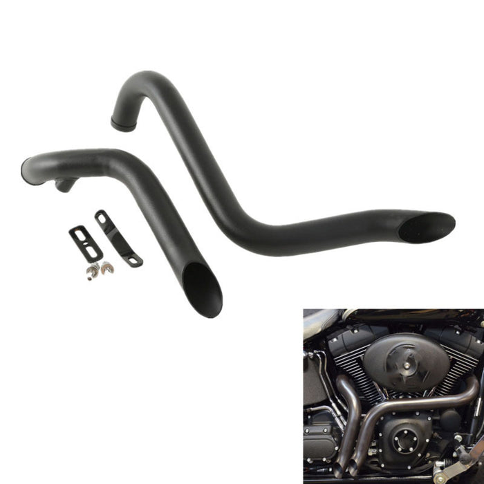 Attitude Inc Exhaust Headers Black Drag Pipes 1 3/4 inc , suit Harley Touring, Sportster, Dyna, Softail, kit