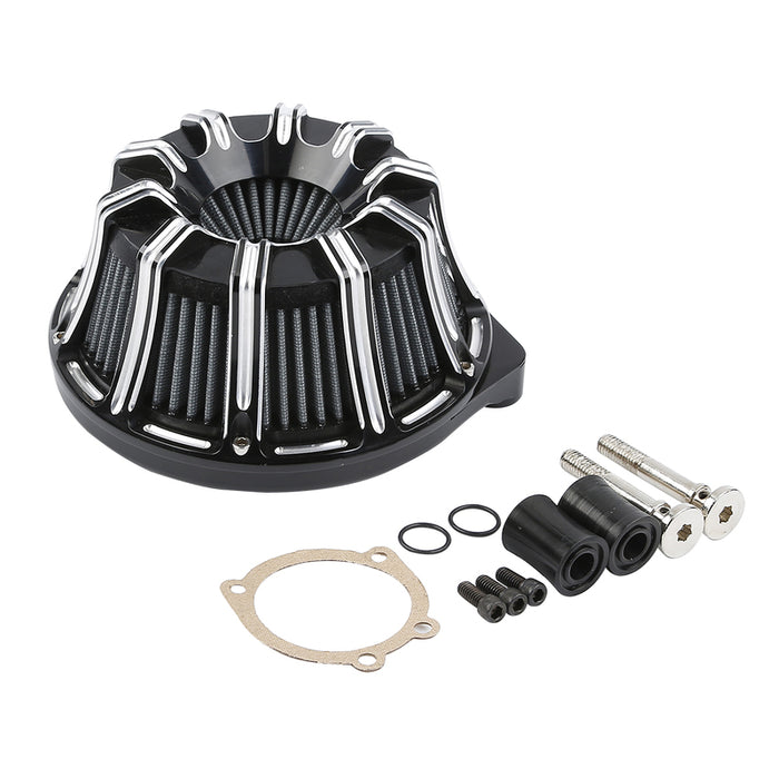 Attitude Inc Air Filter Assembly ,Billet Aluminium Deep Cut Machined, Black ,EFI, For Harley Touring Electra Street Glide ,Kit