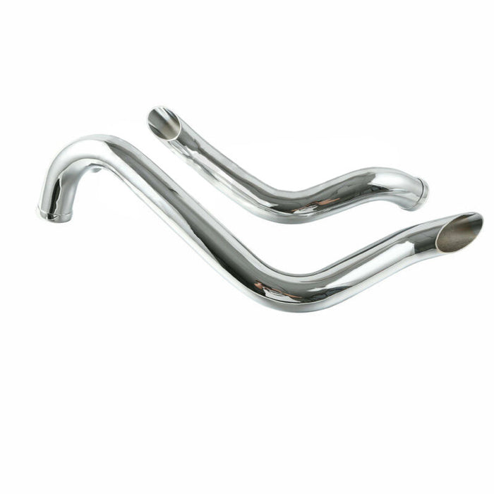 Attitude Inc Exhaust Headers Chrome Drag Pipes 1 3/4 inc , suit Harley Touring , Sportster, Dyna, Softail