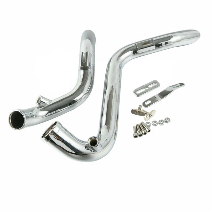 Attitude Inc Exhaust Headers Chrome Drag Pipes 1 3/4 inc , suit Harley Touring , Sportster, Dyna, Softail