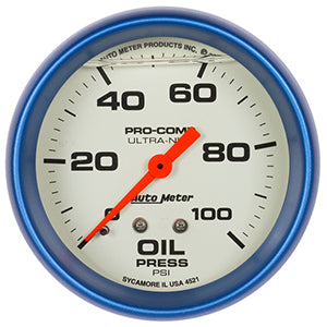 Autometer Ultra-Nite Series Liquid Filled Oil Pressure Gauge (AU4221)