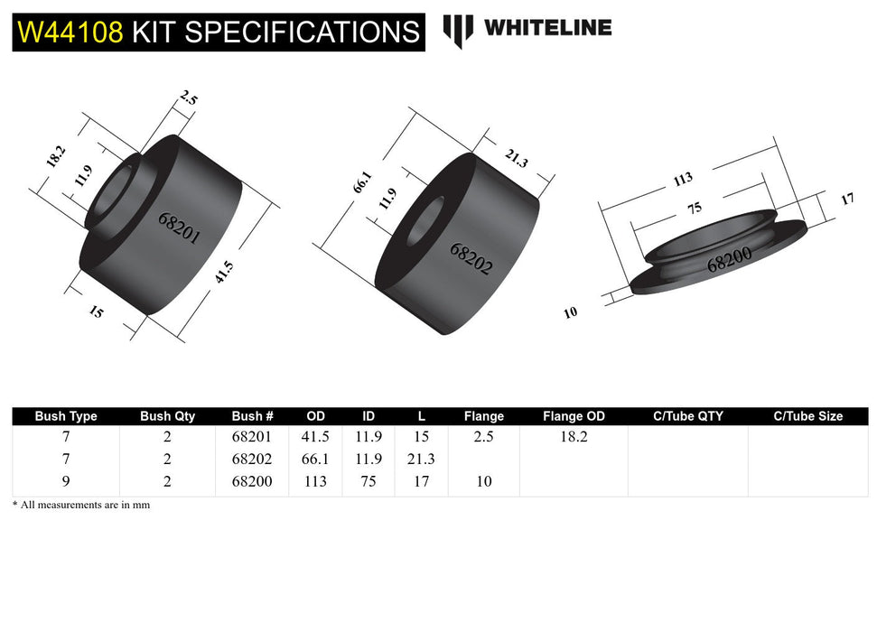 Front Strut Mount - Bushing Kit to Suit Holden Colorado, Isuzu D-Max and LDV T60