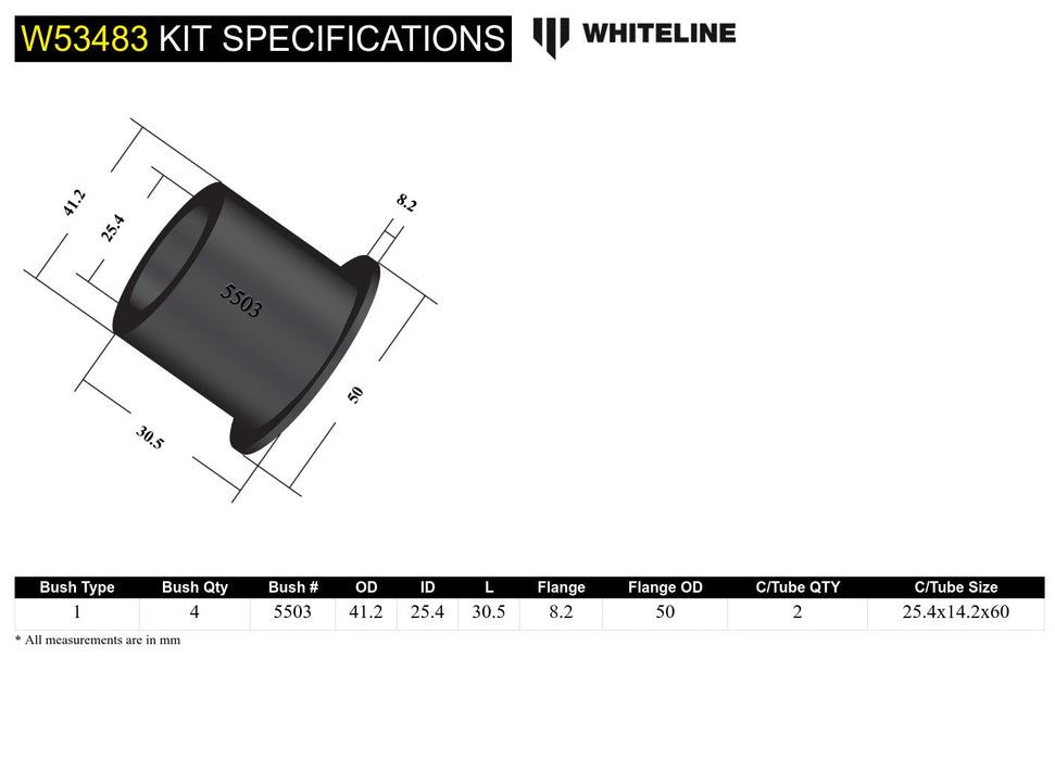 Front Control Arm Lower - Inner Rear Bushing Kit to Suit Holden Adventra, Crewman VY, VZ and HSV