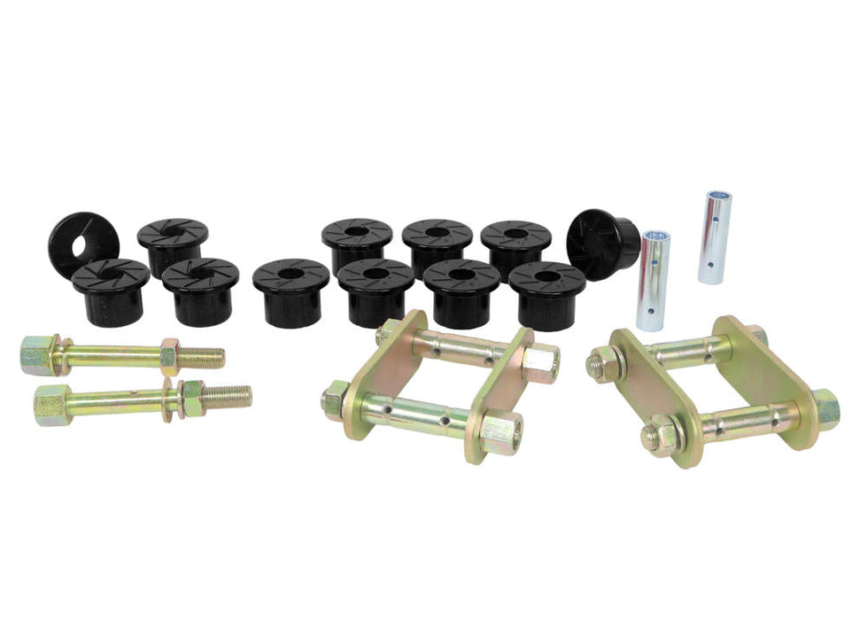 Rear Leaf Spring - Bushing and Greaseable Shackle/Pin Kit to Suit Holden Colorado, Rodeo and Isuzu D-Max