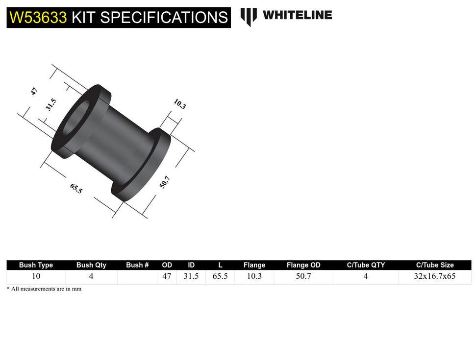 Front Control Arm Lower - Bushing Kit to Suit Holden, Isuzu and LDV