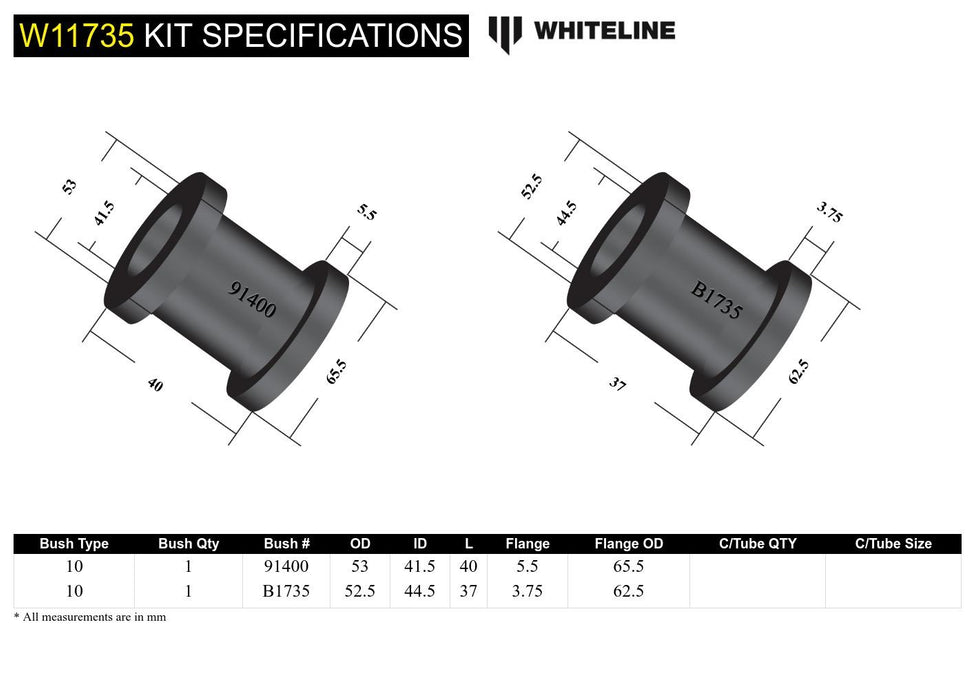 Front Steering Rack and Pinion - Mount Bushing Kit to Suit Nissan Pulsar N14, N15