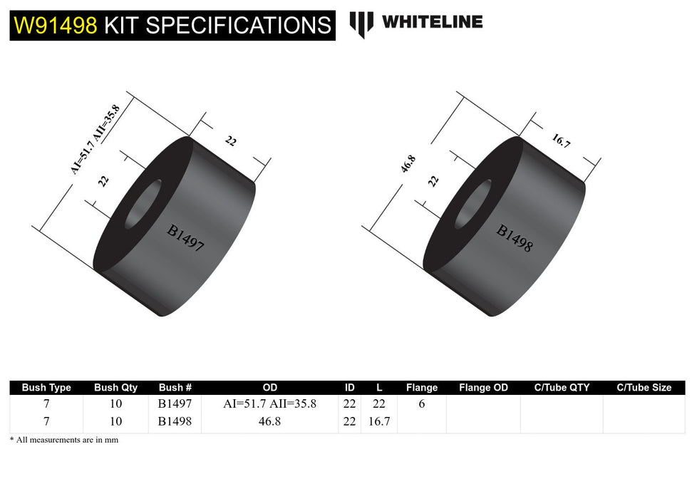 Front and Rear Body Mount - Bushing Kit to Suit Holden HQ-HZ