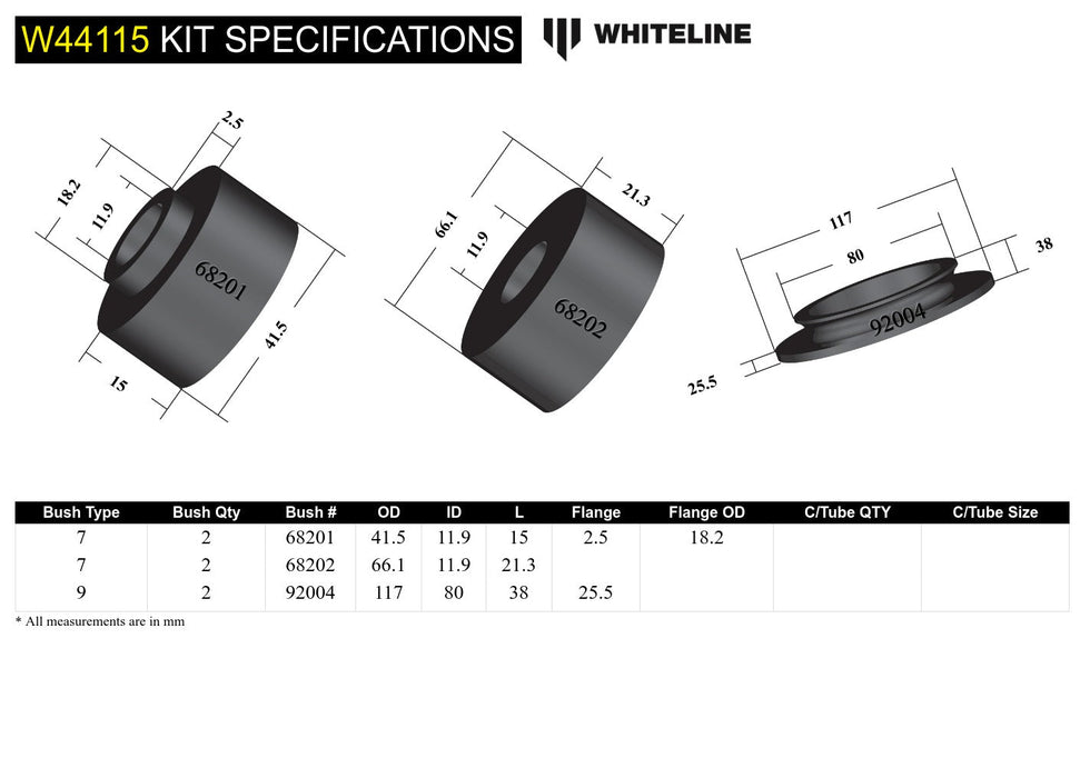 Front Strut Mount - Bushing Kit to Suit Holden Colorado, Trailblazer, Isuzu D-Max, MU-X and Mazda BT-50