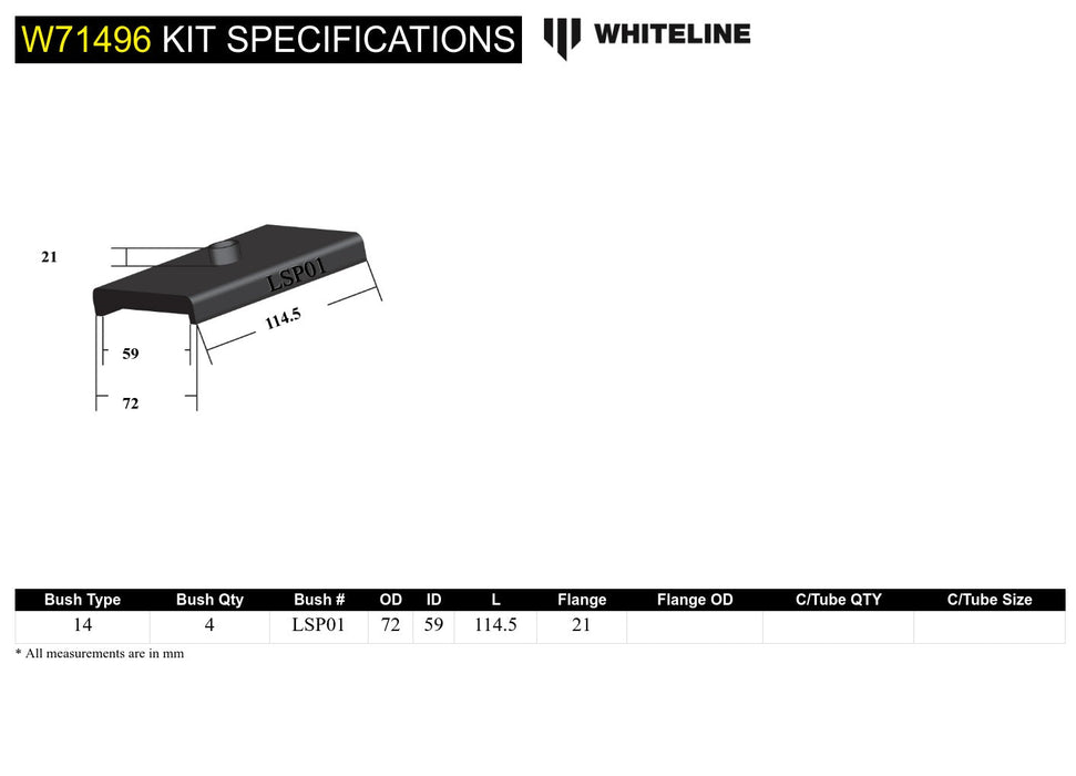 Rear Leaf Spring - To Saddle Insulator Bushing Kit to Suit Holden HK-WB