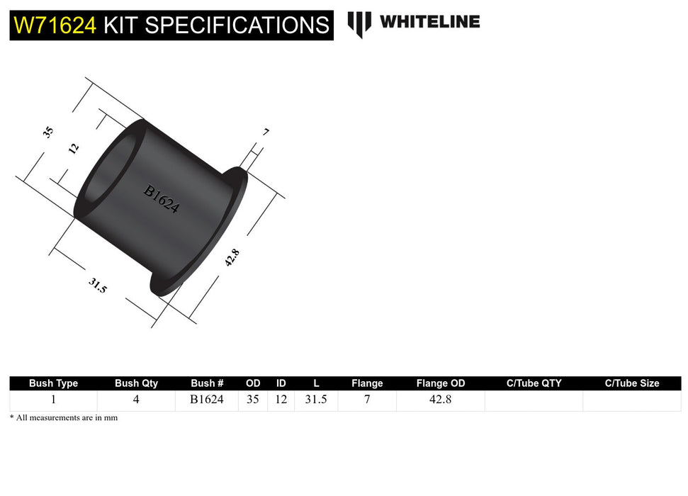 Rear Leaf Spring - Front Eye Bushing Kit to Suit Nissan 1200, 120Y and Pulsar B11