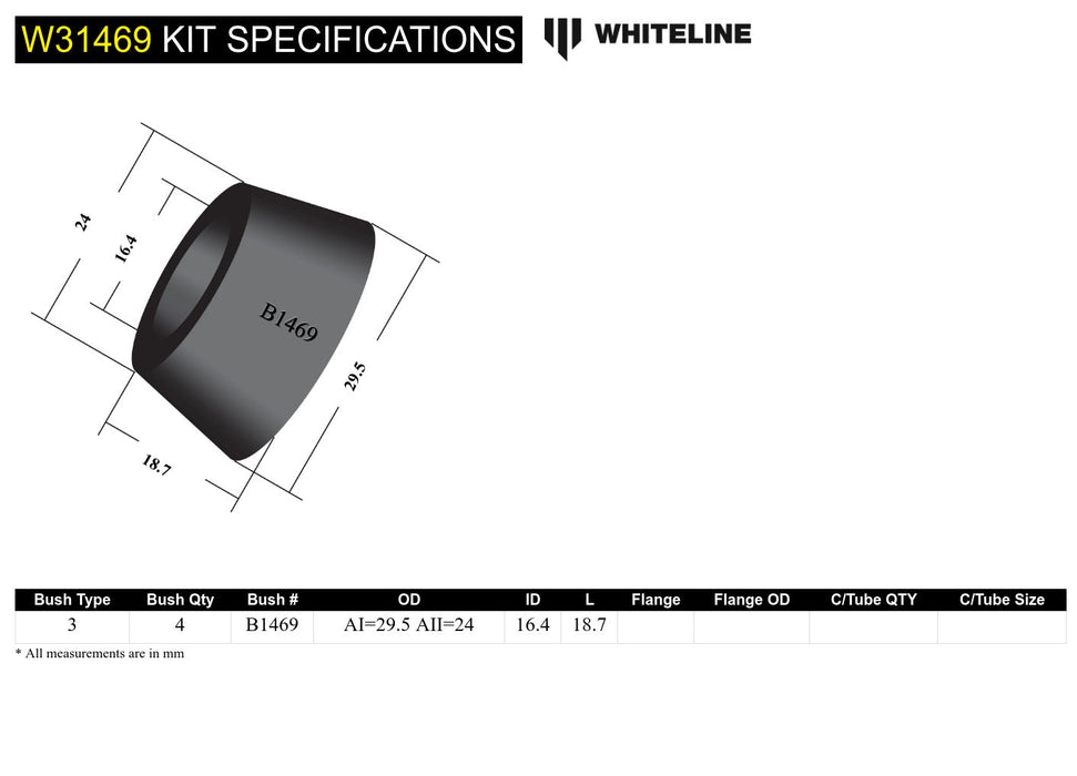 Shock Absorber - Bushing Kit to Suit Holden, Isuzu, Jeep, Mitsubishi and Nissan