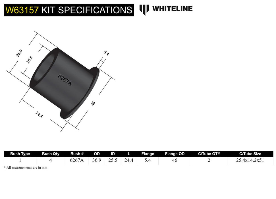 Rear Control Arm Upper Front - Bushing Kit to Suit Holden Commodore VE