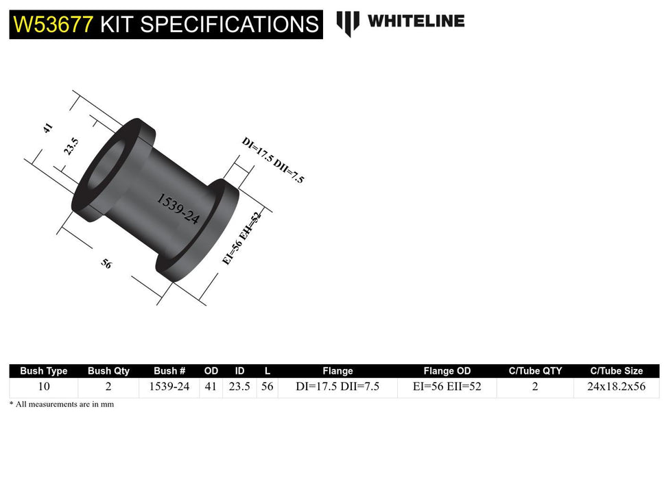 Front Control Arm Lower - Inner Rear Bushing Kit to Suit Honda Civic, CR-X and Integra DC2