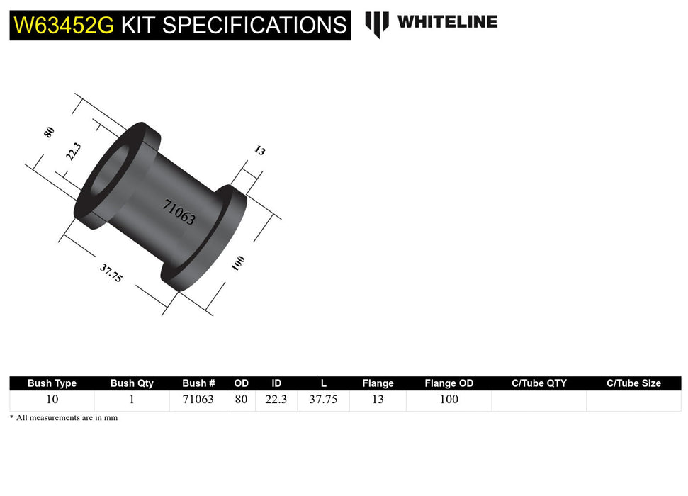 Rear Trailing Arm - Centre Pivot Bushing Kit to Suit Honda Civic, CR-X and Integra