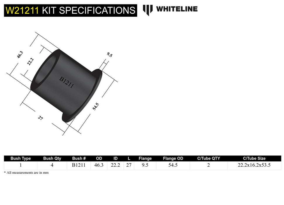 Front Control Arm Lower - Outer Bushing Kit to Suit Holden Apollo and Toyota Camry