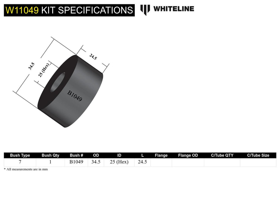 Front Steering Rack and Pinion - Shaft Guide Bushing Kit to Suit Ford, Holden and Nissan