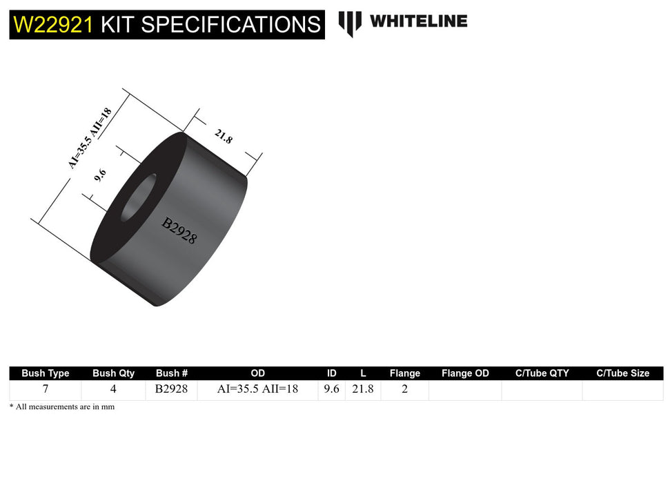 Sway Bar Link - Upper Bushing Kit to Suit Holden Commodore VX, VY and HSV and Toyota 4Runner, FJ Cruiser, Prado