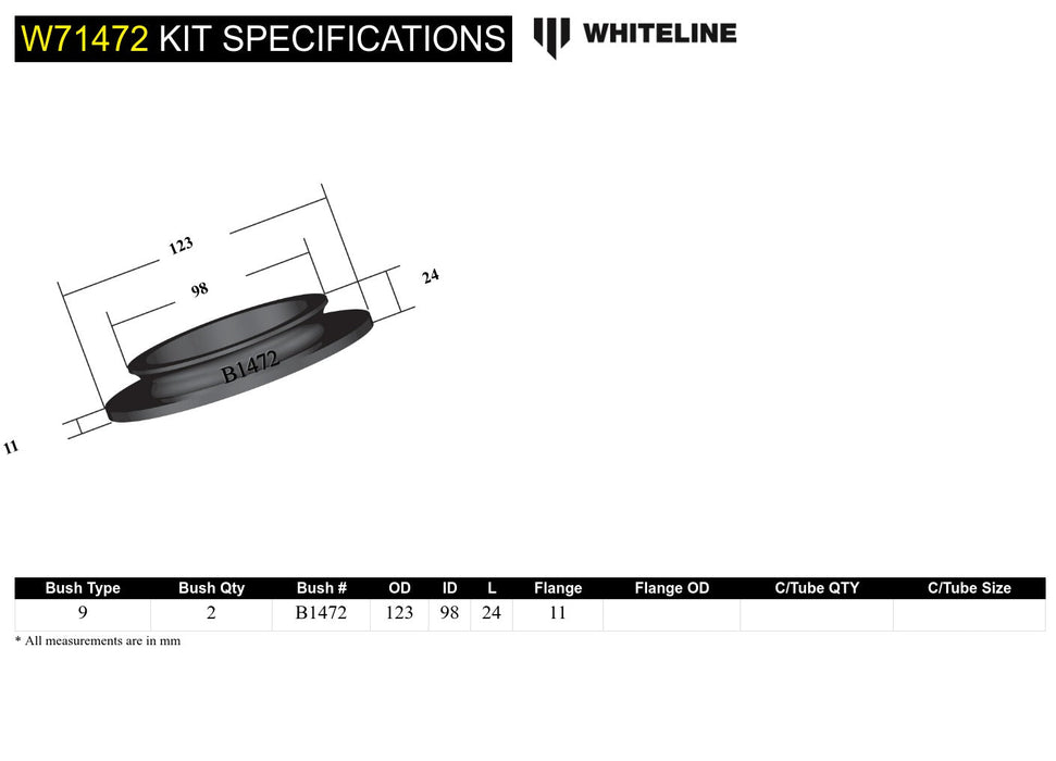 Front Coil Spring Pad - Upper Bushing Kit Standard Height to Suit Holden Commodore VB-VS and HSV