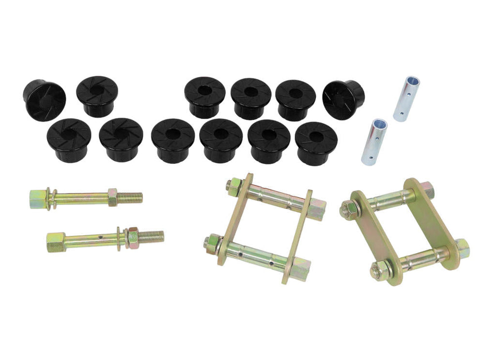 Rear Leaf Spring - Bushing and Greaseable Shackle/Pin Kit to Suit Holden Colorado, Rodeo and Isuzu D-Max