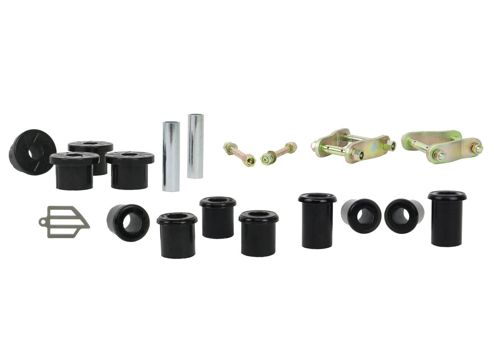 Rear Leaf Spring - Bushing and Greaseable Shackle/Pin Kit to Suit Holden Colorado, Isuzu D-Max and LDV T60 2wd/4wd