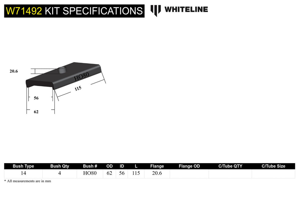 Rear Leaf Spring - To Saddle Insulator Bushing Kit to Suit Holden FE-HG