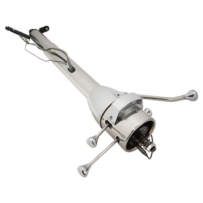 Proflow Universal Steering Column, Automatic Collapsible Column, Chrome 5 Position Tilt, 30" Long ,Kit