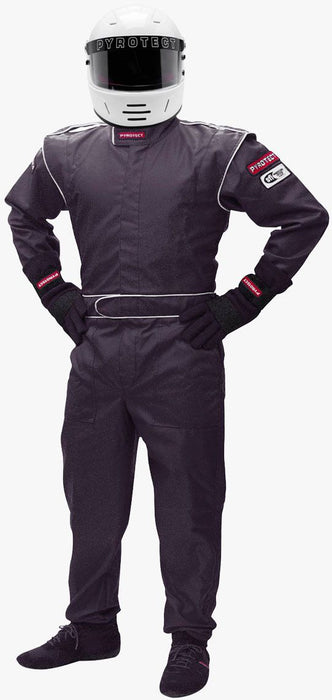 Junior Deluxe One Piece Single Layer SFI-1 Race Suit, Black