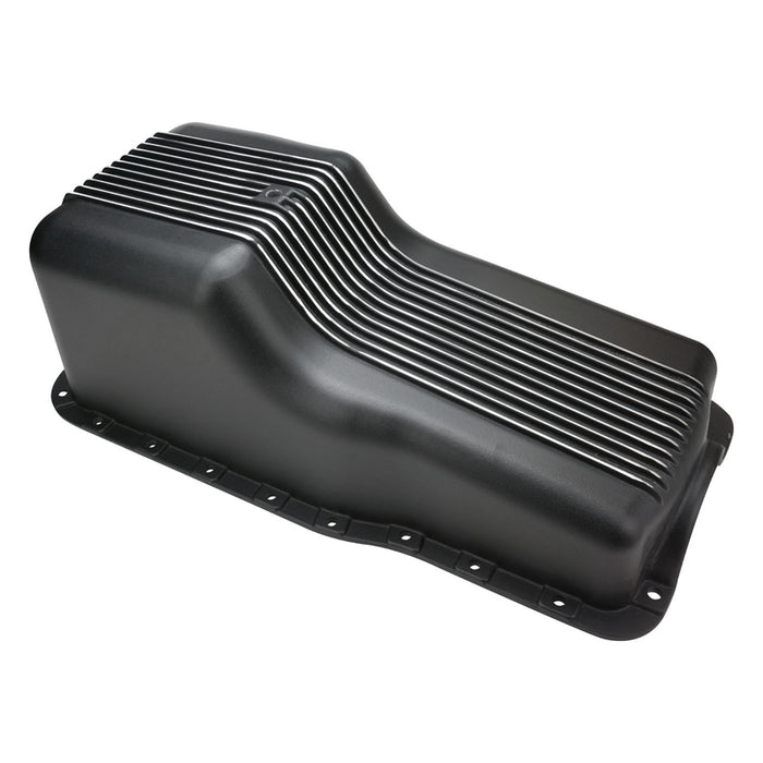 RTS Oil Pan, Cast Aluminum, Machined Finned, Black 4 qt, SB For Ford 289, 302 W