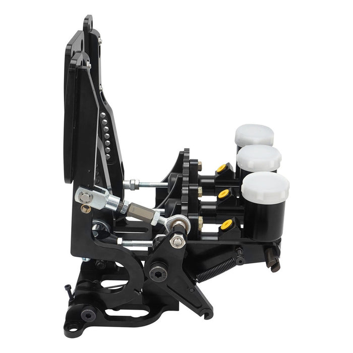 RTS Racing Hydraulic Pedals Box , Lightweight Aluminium, Black Anodized , Floor Mount, Brake, Clutch, Accelerator pedal with Cylinders, Kit