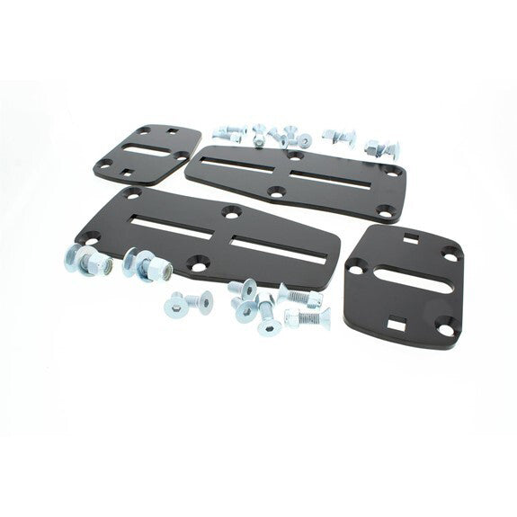 RTS Engine Mounts Aluminium, Motor Mount Plate, Bolt-In, LS Conversion, Adjustable, Black Powder coated, Pair