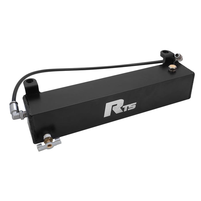 RTS Transmission Overflow Catch Can, GM Powerglide, Rectangular, 1.0L Capacity, Aluminium, Black Powdercoated