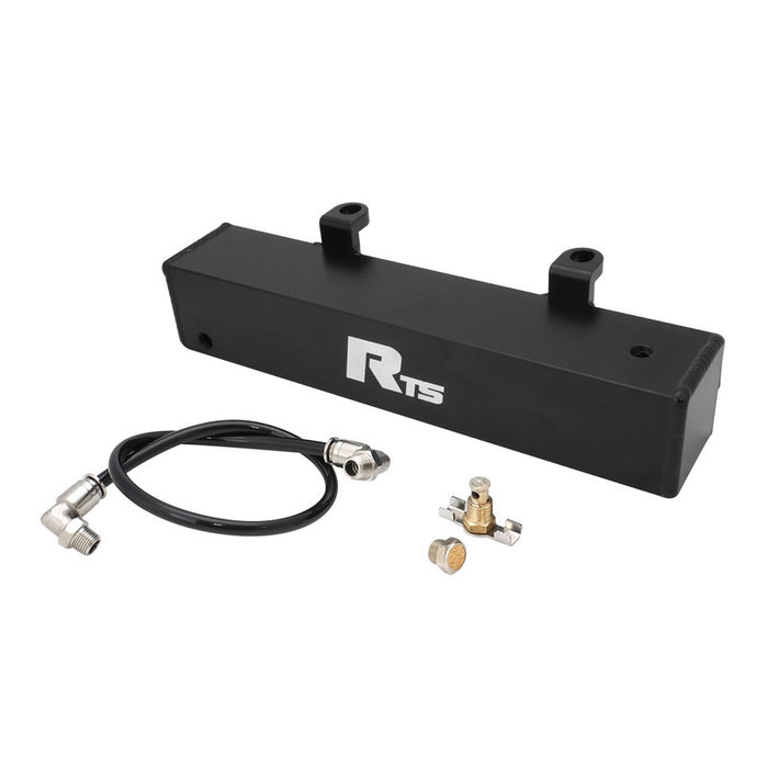 RTS Transmission Overflow Catch Can, TH400, Rectangular, 1.0L Capacity, Aluminium, Black Powdercoated