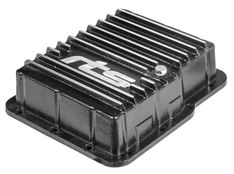 RTS Transmission Pan, Deep, Aluminium, Finned Black Powdercoat, GM, Powerglide