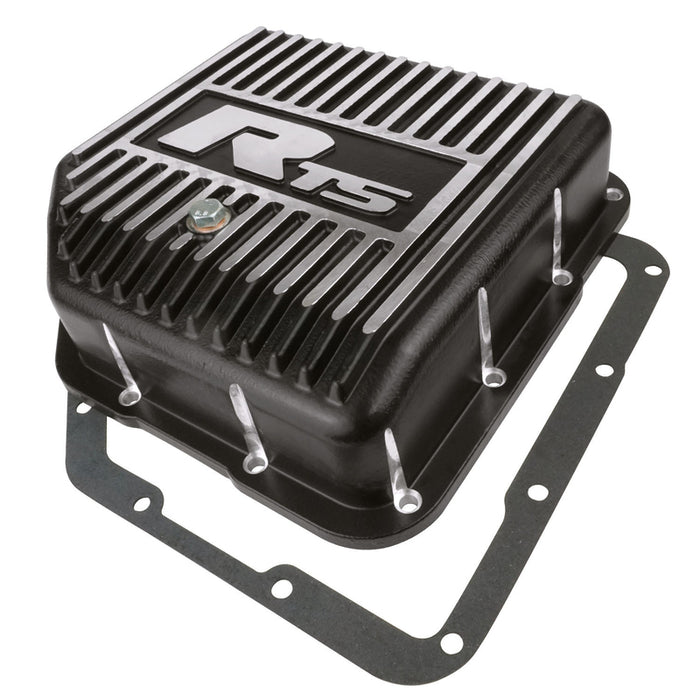 RTS Transmission Pan, Deep, Aluminium, Finned Black Powdercoat, GM, TH350, Kit