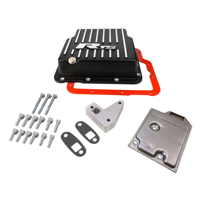 RTS Transmission Pan, Deep, Aluminium, Finned Black Powdercoat, GM For Holden, Commodore, Trimatic, Kit